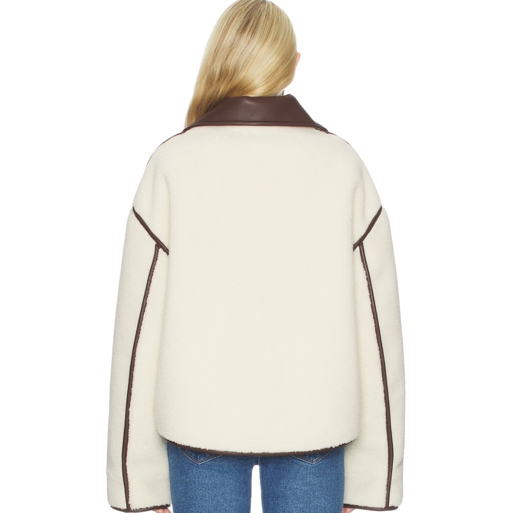 Tularosa Margot Reversible Jacket in Cream & Dark Brown - Picture 5 of 11